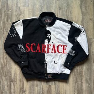 Vintage Jeff Hamilton Design Scarface Canvas Racing Jacket Size Large